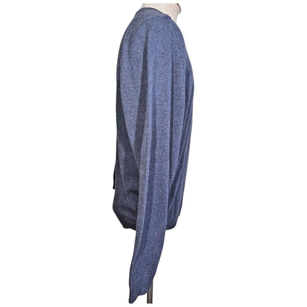 Mens Lyle & Scott Sweater Size Large Scotland Pullover Crew Neck Cotton Blue - Picture 4 of 6
